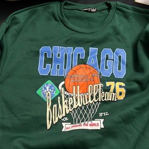 dark green varsity crew neck
